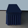 Navy Blue 6' ft. Spandex Table Skirt 72Lx30Wx30H Rectangular Fitted Stretch Tablecloth