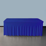 Royal Blue 6' ft. Spandex Table Skirt 72Lx30Wx30H Rectangular Fitted Stretch Tablecloth