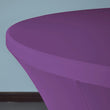 Purple 6 ft. 72in Round Spandex Tablecloth Fitted Stretch Table Cover Wedding Banquet Party
