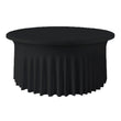 Black 6 ft. 72in Round Spandex Table Skirt Fitted Stretch Tablecloth Wedding Banquet Party