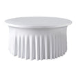 White 6 ft. 72in Round Spandex Table Skirt Fitted Stretch Tablecloth Wedding Banquet Party