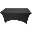 Black 6' ft. Spandex Fitted Stretch Tablecloth Table Cover Wedding Banquet Party