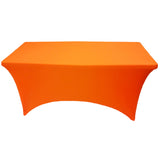 Neon Orange 4' ft. x 2.5' ft. Spandex Fitted Stretch Tablecloth Table Cover Wedding Banquet Party