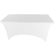 White 4' ft. x 2.5' ft. Spandex Fitted Stretch Tablecloth Table Cover Wedding Banquet Party