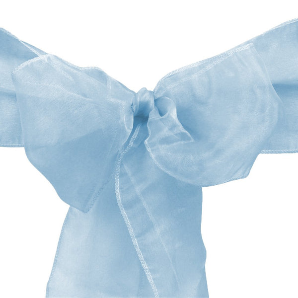 10pcs Baby Blue Organza Sash 8
