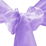 10pcs Purple Organza Sash 8"x108" for Chair Cover Ribbons Bow Wedding Banquet Decor - GWLinens