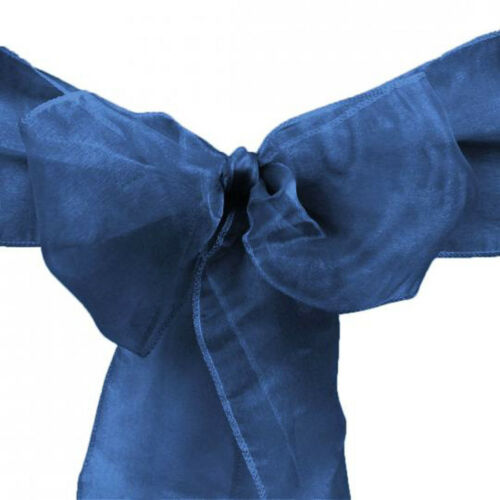 10pcs Navy Blue Organza Sash 8