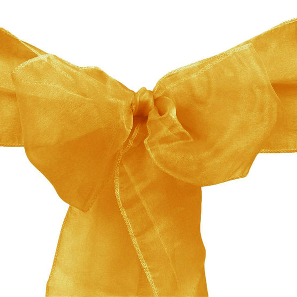 10pcs Gold Organza Sash 8