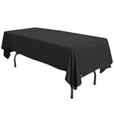 Black 58" x 102" Lamour Satin Rectangular Seamless Tablecloth For Wedding Restaurant Banquet Party
