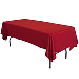 Burgundy 58" x 126" Lamour Satin Rectangular Seamless Tablecloth For Wedding Restaurant Banquet Party