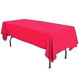 Fuchsia 58" x 102" Lamour Satin Rectangular Seamless Tablecloth For Wedding Restaurant Banquet Party