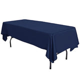 Navy Blue 58" x 108" Lamour Satin Rectangular Seamless Tablecloth For Wedding Restaurant Banquet Party