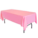 Pink 58" x 108" Lamour Satin Rectangular Seamless Tablecloth For Wedding Restaurant Banquet Party