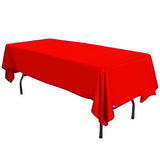 Red 58" x 108" Lamour Satin Rectangular Seamless Tablecloth For Wedding Restaurant Banquet Party
