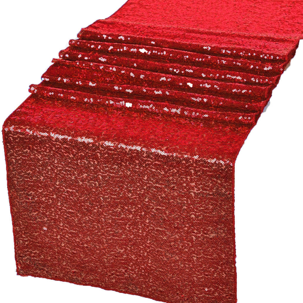 108 Sparkly Red Sequin Wedding Table Runner