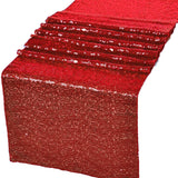 Red Glitz Sequin Table Runners 12" x 108" for Wedding Party Banquet - GWLinens