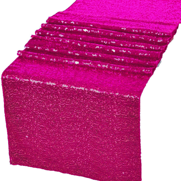 Fuchsia Glitz Sequin Table Runners 12