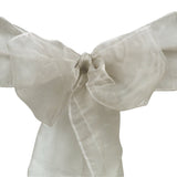 10pcs Silver Organza Sash 8"x108" for Chair Cover Ribbons Bow Wedding Banquet Decor - GWLinens