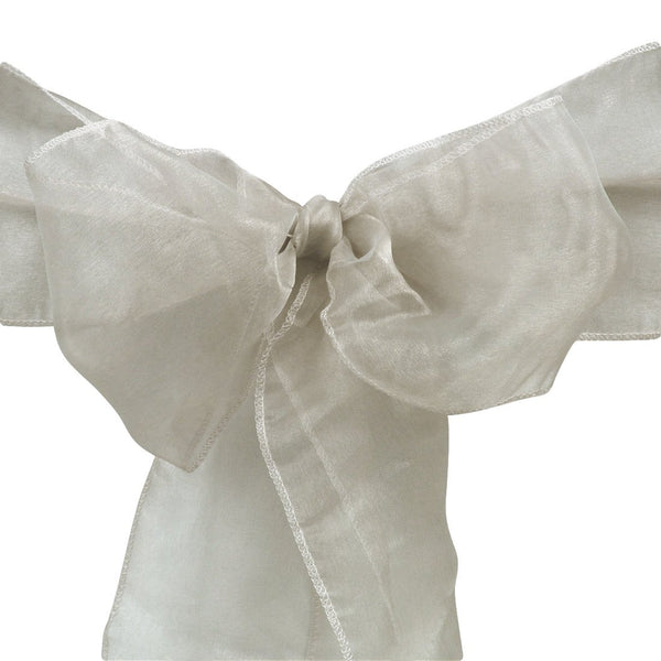 10pcs Silver Organza Sash 8