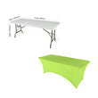 Lime 4' ft. x 2.5' ft. Spandex Fitted Stretch Tablecloth Table Cover Wedding Banquet Party