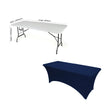 Navy Blue 4' ft. x 2.5' ft. Spandex Fitted Stretch Tablecloth Table Cover Wedding Banquet Party