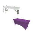 Purple 4' ft. x 2.5' ft. Spandex Fitted Stretch Tablecloth Table Cover Wedding Banquet Party