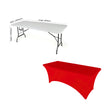 Red 4' ft. x 2.5' ft. Spandex Fitted Stretch Tablecloth Table Cover Wedding Banquet Party