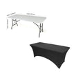 Black 6' ft. Spandex Fitted Stretch Tablecloth Table Cover Wedding Banquet Party