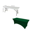 GW Linens Hunter Green 6' ft. Open Back Spandex Fitted Stretch Tablecloth Table Cover