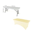 Ivory 6' ft. Spandex Fitted Stretch Tablecloth Table Cover Wedding Banquet Party