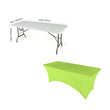GW Linens Lime 6' ft. Open Back Spandex Fitted Stretch Tablecloth Table Cover
