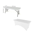 White 6' ft. Spandex Fitted Stretch Tablecloth Table Cover Wedding Banquet Party