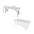 White 8' ft. Spandex Fitted Stretch Tablecloth Table Cover Wedding Banquet Party