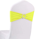 10pcs Yellow Spandex Chair Bands With Buckle Wedding Banquet Sashes
