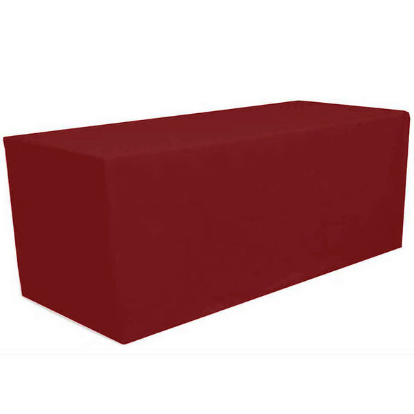 GW Linens Burgundy 4' ft.x 2.5' Ft. Fitted Polyester Tablecloth Table Cover Wedding Banquet - GWLinens