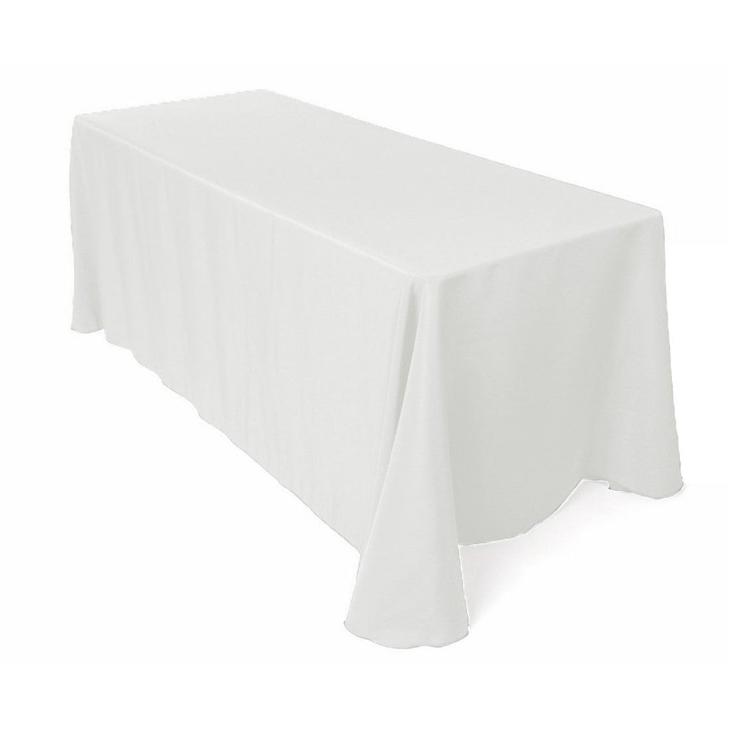 White 90" x 132" Rectangular Tablecloth Table Cover