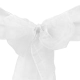 10pcs White Organza Sash 8"x108" for Chair Cover Ribbons Bow Wedding Banquet Decor - GWLinens