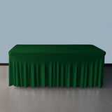 Hunter Green 6' ft. Spandex Table Skirt 72Lx30Wx30H Rectangular Fitted Stretch Tablecloth