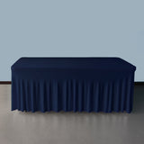 Navy Blue 6' ft. Spandex Table Skirt 72Lx30Wx30H Rectangular Fitted Stretch Tablecloth