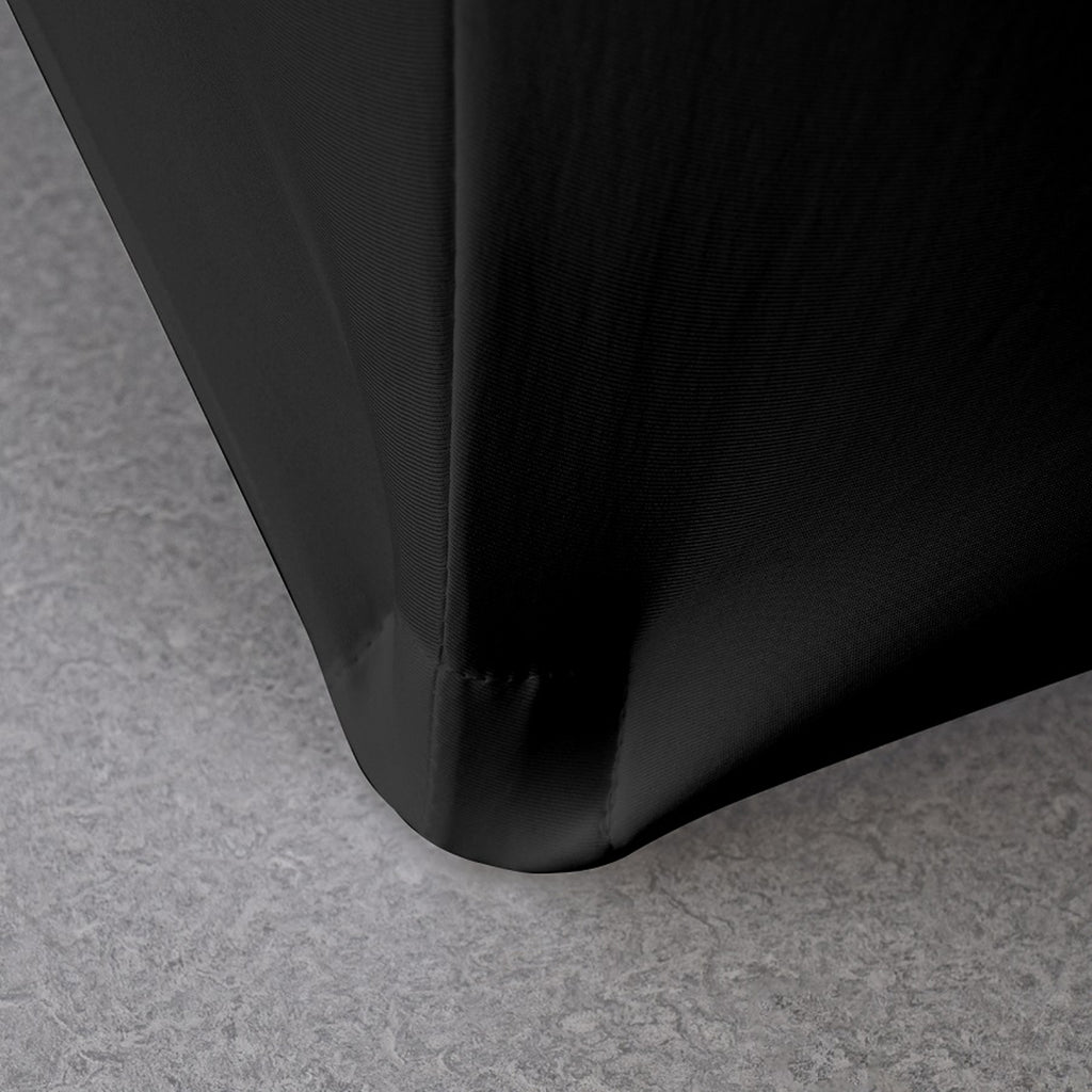 Black 5 ft. 60inch Round Spandex Tablecloth Fitted Stretch Table Cover