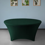 Hunter Green 5 ft. 60in Round Spandex Tablecloth Fitted Stretch Table Cover Wedding Banquet Party