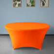 Neon Orange 5 ft. 60in Round Spandex Tablecloth Fitted Stretch Table Cover Wedding Banquet Party