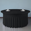 Black 6 ft. 72in Round Spandex Table Skirt Fitted Stretch Tablecloth Wedding Banquet Party