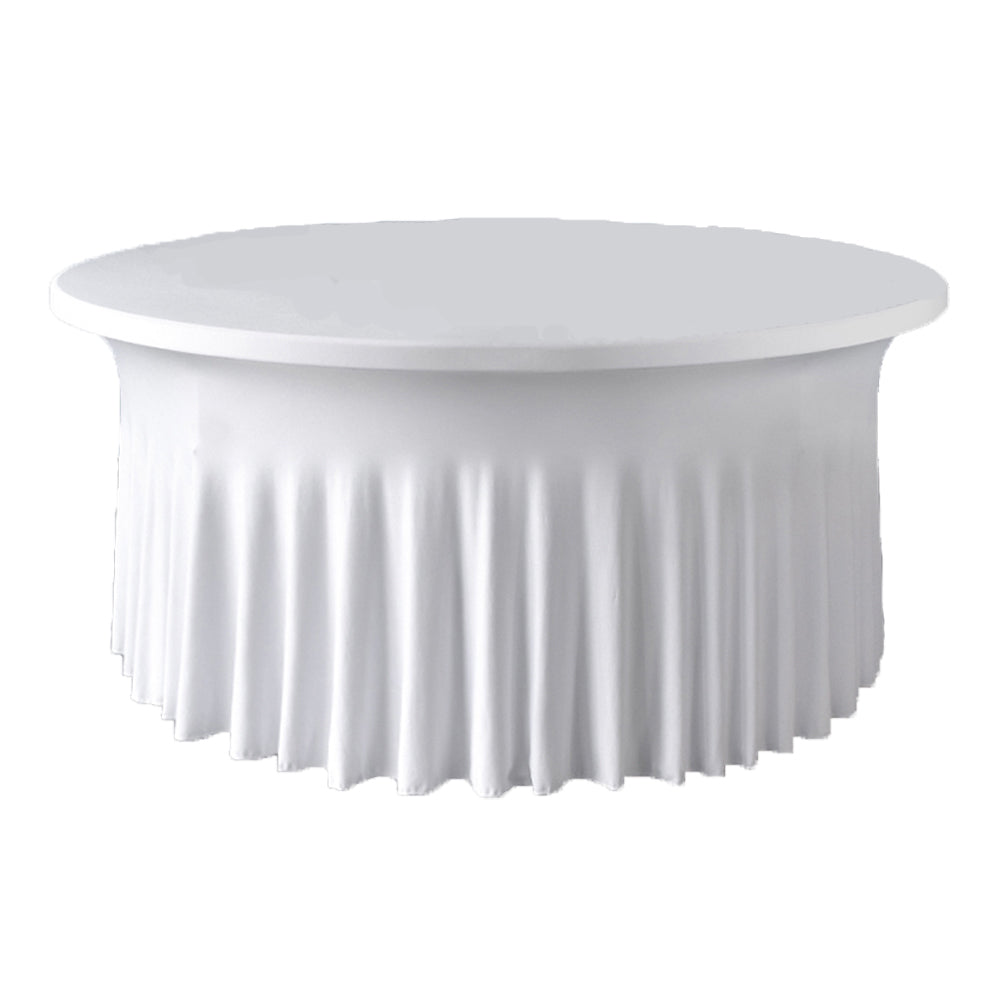4ft X 2ft Fitted Tablecloth - White Polyester Banquet Table Cover For Weddings, Parties & Events