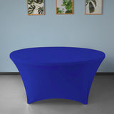 Royal Blue 6 ft. 72in Round Spandex Tablecloth Fitted Stretch Table Cover Wedding Banquet Party