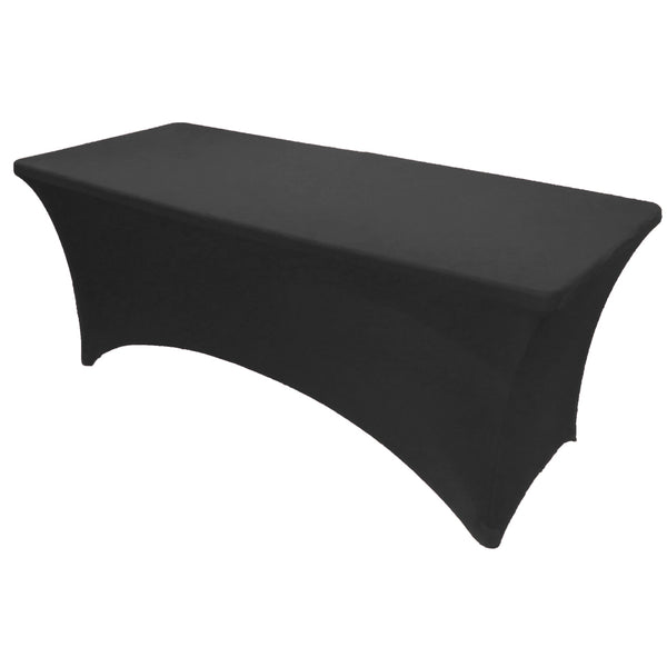 Black 6' ft. Spandex Fitted Stretch Tablecloth Table Cover Wedding Banquet Party