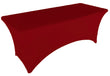 GW Linens Burgundy 6' ft. Open Back Spandex Fitted Stretch Tablecloth Table Cover