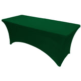 GW Linens Hunter Green 8' ft. Open Back Spandex Fitted Stretch Tablecloth Table Cover