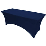 GW Linens Navy Blue 6' ft. Open Back Spandex Fitted Stretch Tablecloth Table Cover