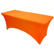 GW Linens Neon Orange 6' ft. Open Back Spandex Fitted Stretch Tablecloth Table Cover